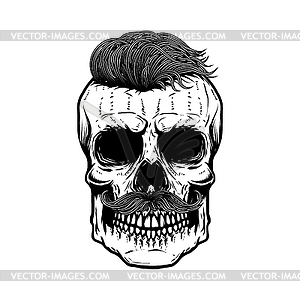 Zombie skull . Design element for poster, emblem, - vector image