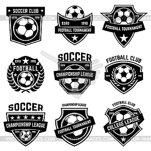 Set of soccer, football emblems. Design element - vector clipart