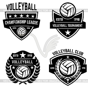 Set of volleyball sport emblems. Design element - vector clipart / vector image