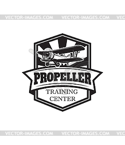 Aviation training center emblem template with - vector clipart