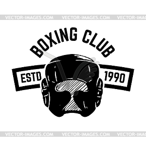 Boxing club. Emblem with boxing boxing helmet. - vector clipart / vector image