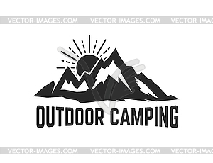 Mountain camp emblem template. Design element for - vector image