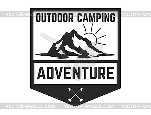 Mountain camp emblem template. Design element for - vector clip art
