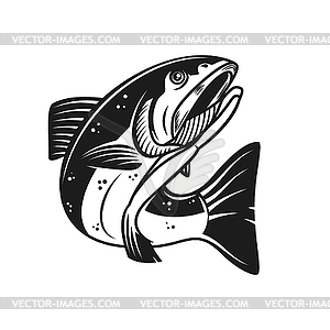 Salmon fish . Design element for logo, label, - vector image