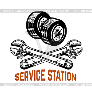 Garage. Service station. Car repair. Design - vector clip art