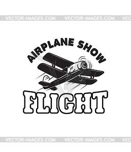 Aviation training center emblem template with - vector image