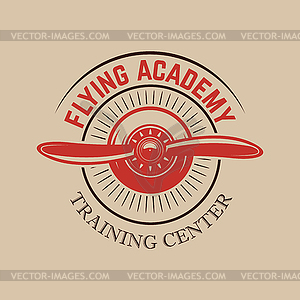 Aviation training center emblem template with - vector clipart