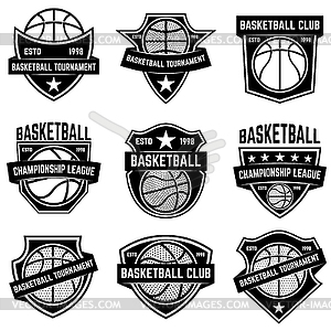 Set of basketball sport emblems. Design element - vector clip art