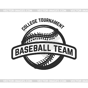 Emblem with baseball ball. Design element for - vector clip art