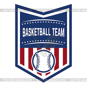 Emblem with baseball ball. Design element for - vector image