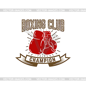 Boxing club. Emblem with boxing boxing glove. Desig - vector image