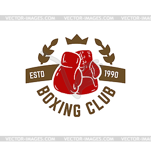 Boxing club. Emblem with boxing boxing glove. Desig - vector clipart