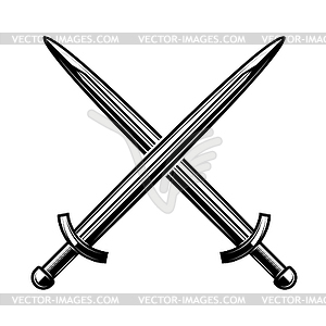 Crossed swords . Design element for logo, label, - vector clipart / vector image