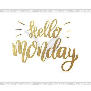 Hello monday. Lettering phrase. Design element for - royalty-free vector clipart