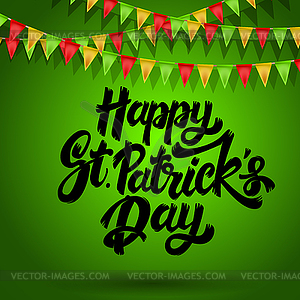 Happy St. Patrick`s Day. Lettering phrase on - vector image