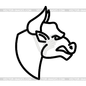 Angry bull icon in line style. Design element for - vector clipart / vector image