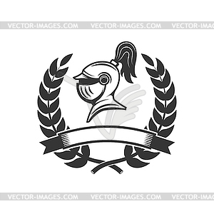 Knights. Emblem template with medieval knight - vector image