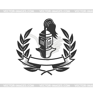 Knights. Emblem template with medieval knight - vector image