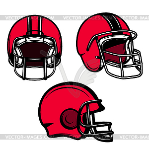 Set of american football helmets . Design element - vector image