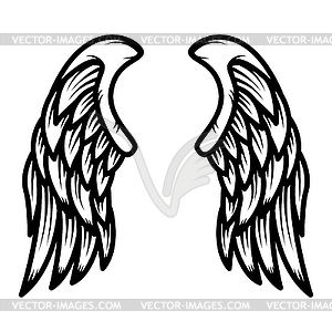 Wings . Design element for logo, label, emblem, sign - vector image