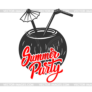 Summer party. Lettering phrase on background with - vector clipart