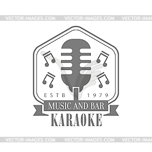 Old-Fashioned Stage Microphone In Frame Karaoke - vector clipart