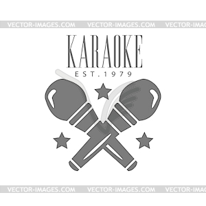 Crossed Microphones Karaoke Premium Quality Bar Clu - white & black vector clipart