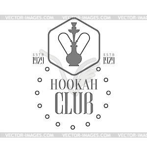 Hookah In Hexagon Frame Premium Quality Smoking Clu - vector image