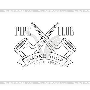 Crossed Pipes Premium Quality Smoking Club - vector image