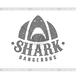 Shark With Open Mouth And Sharp Teeth Summer Surf - vector image