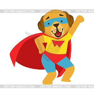 Dog Animal Dressed As Superhero With Cape Comic - vector clipart