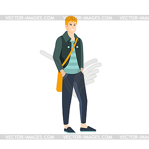 Guy In Shortened Pants And Slip-On Shoes Part Of - royalty-free vector image