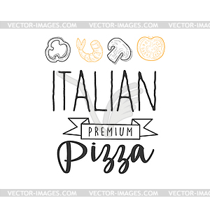 Ribbon, Mushroom, Tomato, Pepper And Shrimp - vector image
