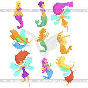 Mermaids And Fairies Fairy-Tale Fantastic - vector image