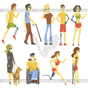 Young People With Permanent And Temporary - vector EPS clipart