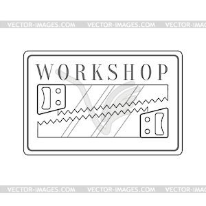 Handsaws In Square Frame Premium Quality Wood - vector image