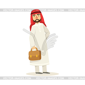 Арабский мусульманин Бизнесмен Одетые в традиционные - изображение в векторном виде