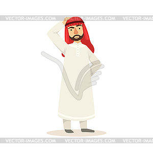 Арабский мусульманин Бизнесмен Одетые в традиционные - стоковый векторный клипарт