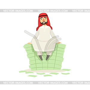 Arabic Muslim Businessman Dressed In Traditional - vector image