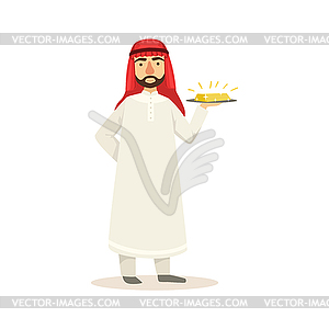 Арабский мусульманин Бизнесмен Одетые в традиционные - векторный клипарт