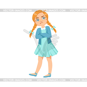 Stubborn Girl Teenage Bully Demonstrating - vector clipart