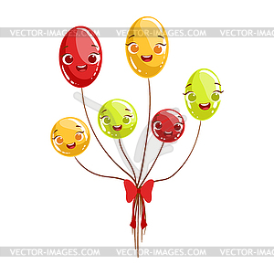 Bunch Of Party Glossy Balloons Kids Birthday Party - vector clipart