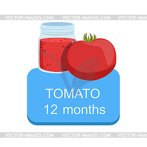 Рекомендуемое время кормить ребенка с свежими помидорами - изображение в формате EPS