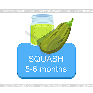 Recommended Time To Feed Baby With Fresh Squash - vector clipart