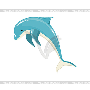 Blue Bottlenose Dolphin Jumping For Entertainment - vector image