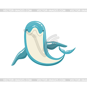 Blue Bottlenose Dolphin Posing And Smiling For - vector clipart