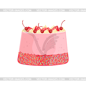 Strawberry Cheesecake Cake Decorated Big Special - vector clipart