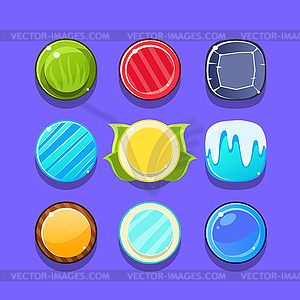 Colorful Candy Flash Game Element Templates Design - vector clipart