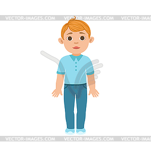 White Boy Kid Standing, Part Of Growing Stages - vector image