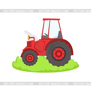 Red Farm Truck Cartoon Farm Related Element On Patc - vector image